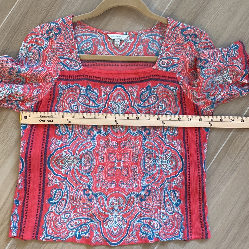 LUCKY BRAND PAISLEY  BOHO TOP~MEDIUM - Picture 7 of 8
